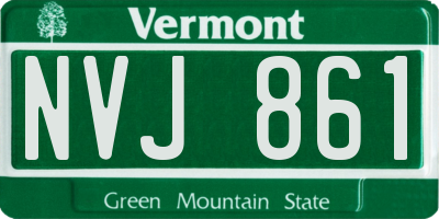 VT license plate NVJ861