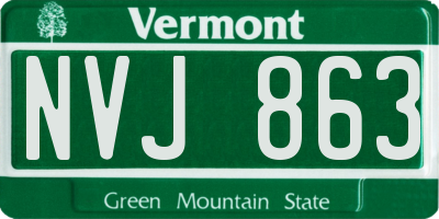 VT license plate NVJ863