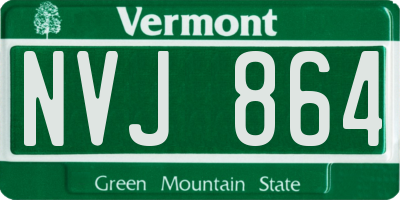 VT license plate NVJ864