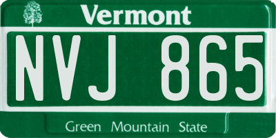 VT license plate NVJ865