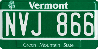 VT license plate NVJ866