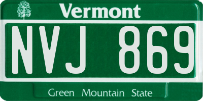 VT license plate NVJ869