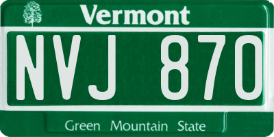 VT license plate NVJ870