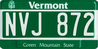 VT license plate NVJ872