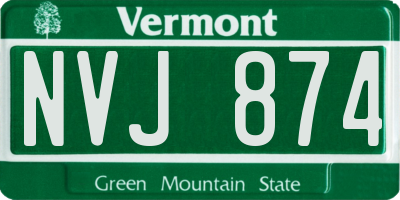 VT license plate NVJ874