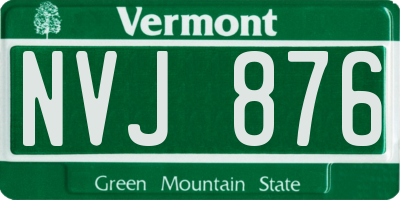 VT license plate NVJ876