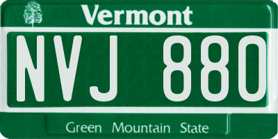 VT license plate NVJ880