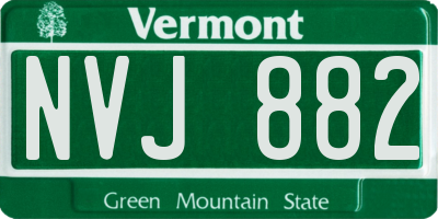 VT license plate NVJ882