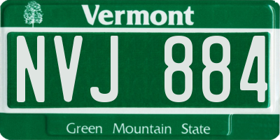 VT license plate NVJ884