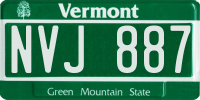 VT license plate NVJ887