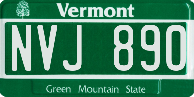 VT license plate NVJ890