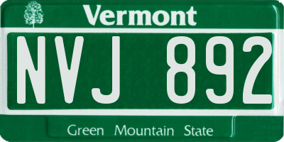 VT license plate NVJ892