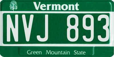 VT license plate NVJ893