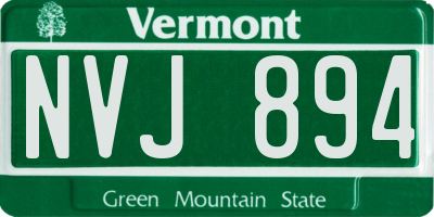 VT license plate NVJ894