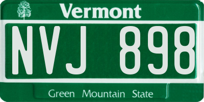VT license plate NVJ898