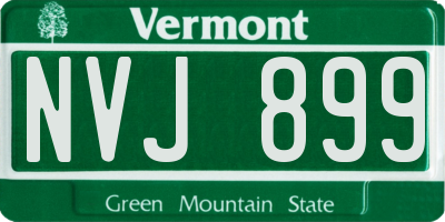 VT license plate NVJ899