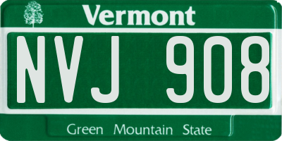 VT license plate NVJ908