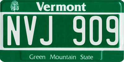 VT license plate NVJ909