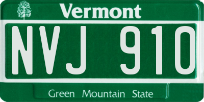 VT license plate NVJ910