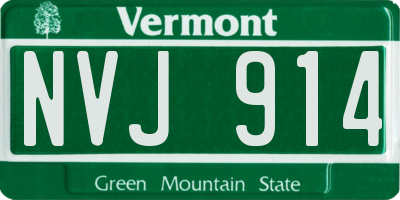 VT license plate NVJ914