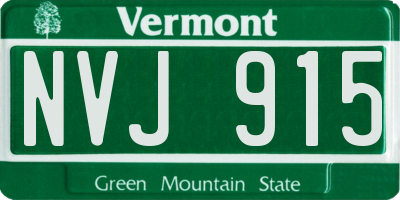VT license plate NVJ915