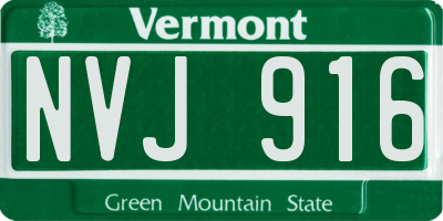 VT license plate NVJ916