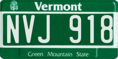 VT license plate NVJ918