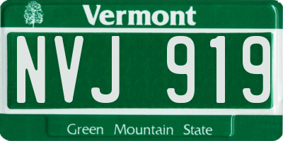VT license plate NVJ919