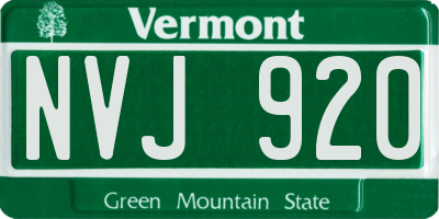 VT license plate NVJ920