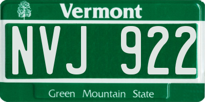 VT license plate NVJ922