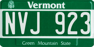 VT license plate NVJ923