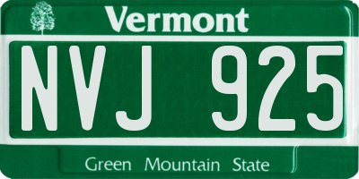 VT license plate NVJ925