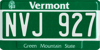 VT license plate NVJ927