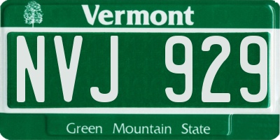 VT license plate NVJ929