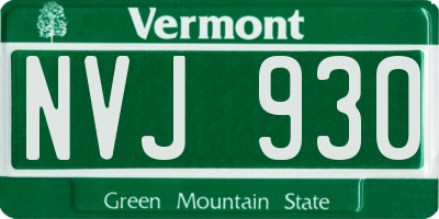 VT license plate NVJ930