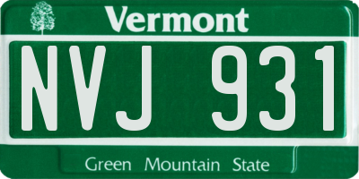 VT license plate NVJ931