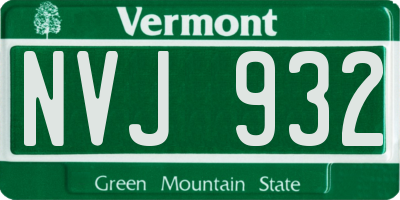 VT license plate NVJ932