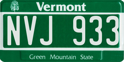 VT license plate NVJ933