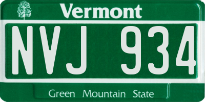 VT license plate NVJ934