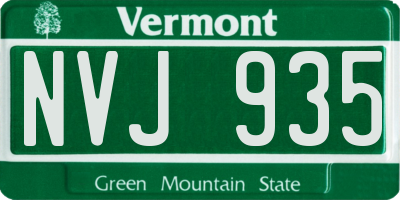VT license plate NVJ935