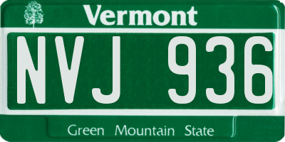 VT license plate NVJ936