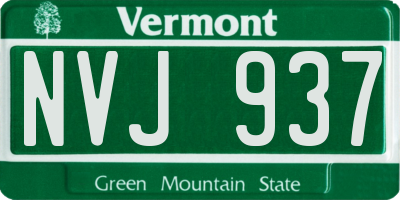 VT license plate NVJ937