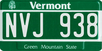 VT license plate NVJ938