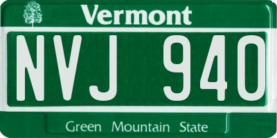 VT license plate NVJ940