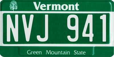 VT license plate NVJ941