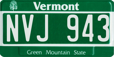 VT license plate NVJ943