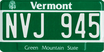 VT license plate NVJ945