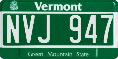 VT license plate NVJ947