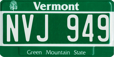 VT license plate NVJ949