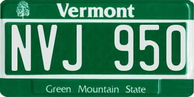 VT license plate NVJ950